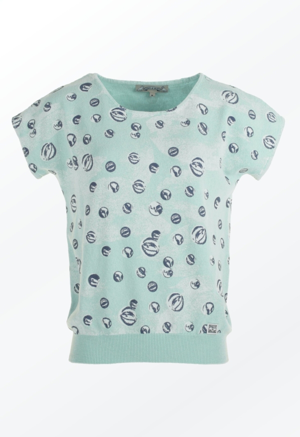 Feminine Mint Green marbles Printed Pullover for her from Piece of Blue