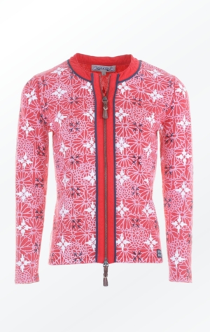 Elegant flower Printed Cardigan in Red for Women from Piece of Blue