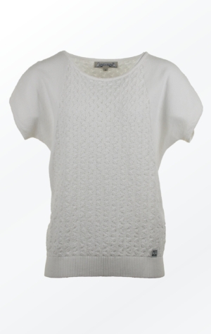 Feminine and Relaxed wing sleeved White Pullover for Women from Piece of Blue