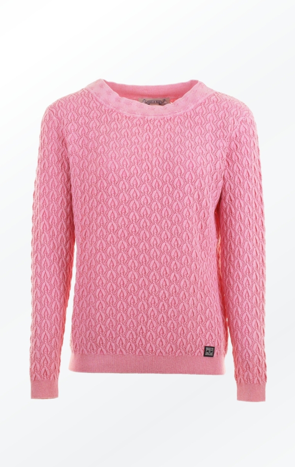 Elegant Boat Neck Pullover in Pink for Women from Piece of Blue