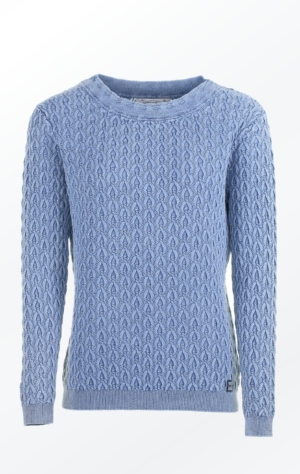Elegant Boat Neck Pullover in Light Indigo Blue for Women from Piece of Blue