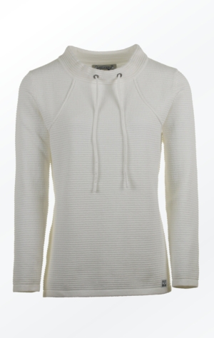 White Pullover in Feminine Knit Pattern for Her from Piece of Blue