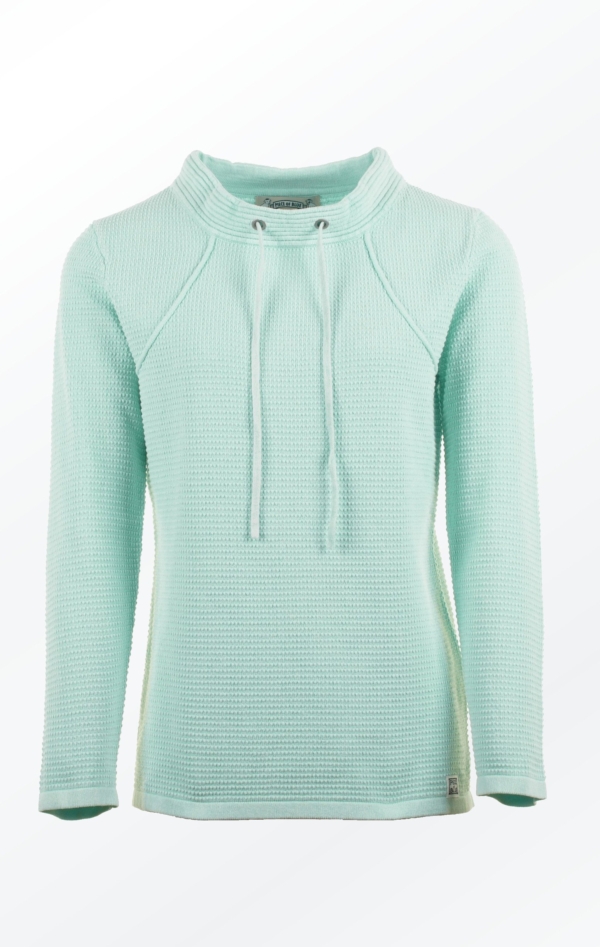 Mint Green Pullover in Feminine Knit Pattern for Her from Piece of Blue