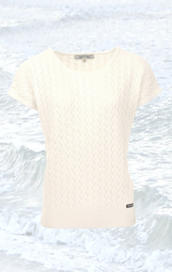 Feminine short-sleeved Pullover in white for Women from Piece of Blue