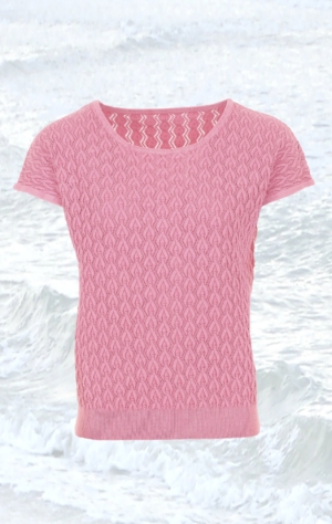 Feminine short-sleeved Pullover in Pink for Women from Piece of Blue