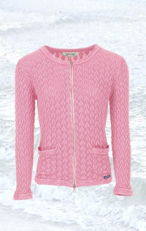 Pretty and Feminine Knitted Cardigan in soft Pink for Women from Piece of Blue.