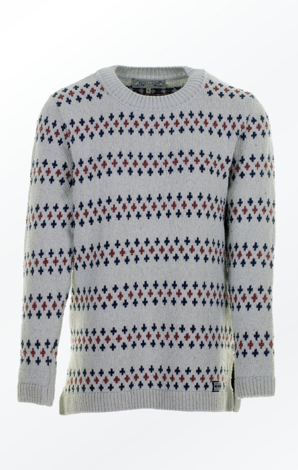 Relaxed Long Off-White Pullover With Stripes for Women from Piece of Blue