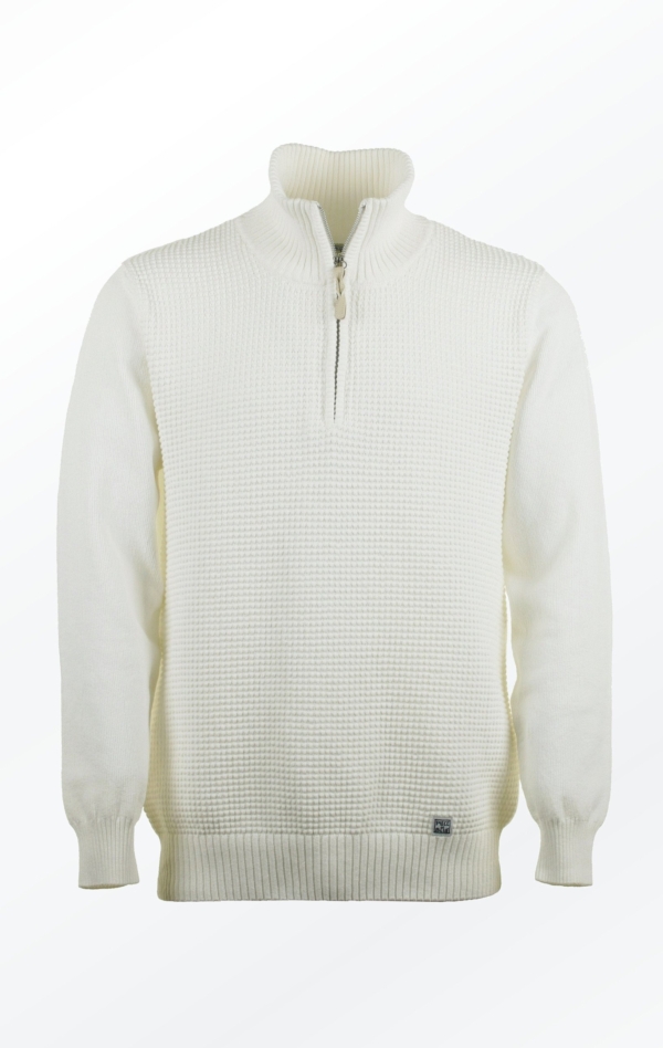 Basic half-zip Pullover in cream White for Men from Piece of Blue
