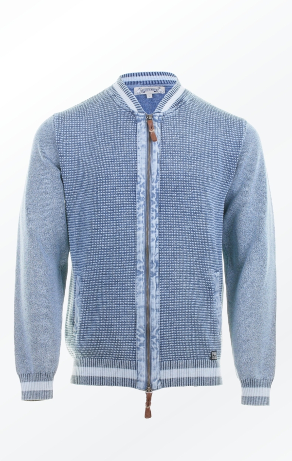 Cool Bumper Jacket inspired Cardigan in Light Indigo Blue for Men from Piece of Blue