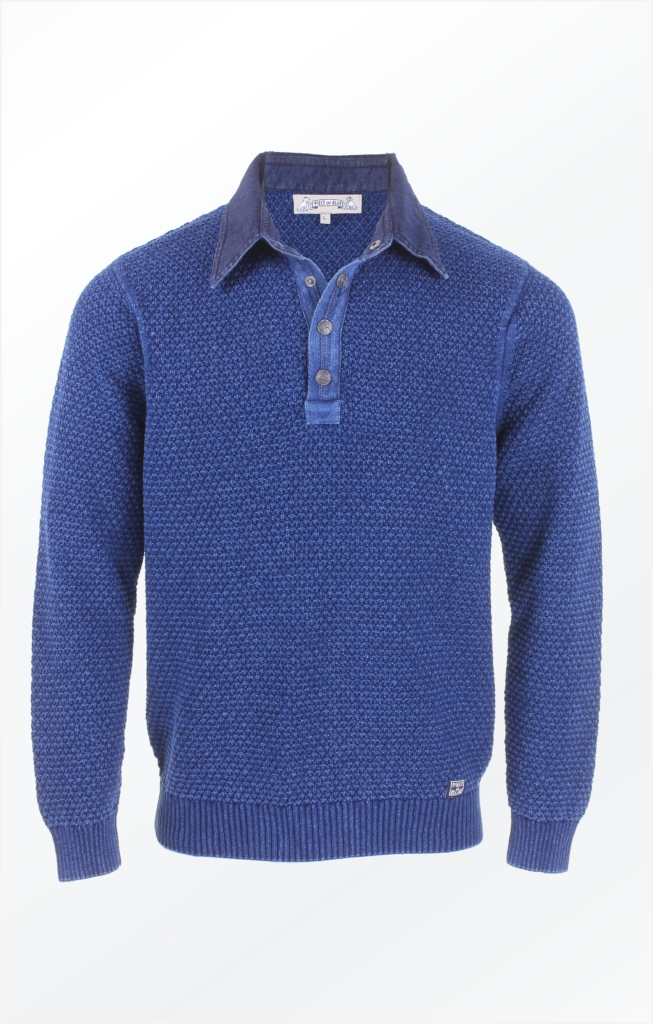 NICE AND WELL-DRESSED POLO WITH HERRINGBONE BAND – LIGHT INDIGO BLUE ...