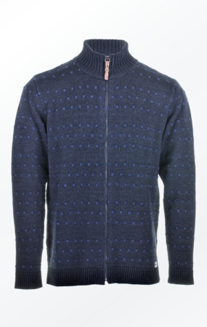 Wool-Cotton Knitted Jacket with high Collar for Men from Piece of Blue